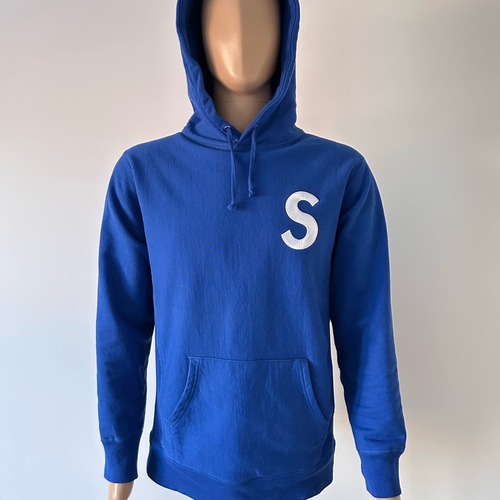 SUPREME S Logo Hooded Sweatshirt Size XL Hoodie Dark Blue SS20